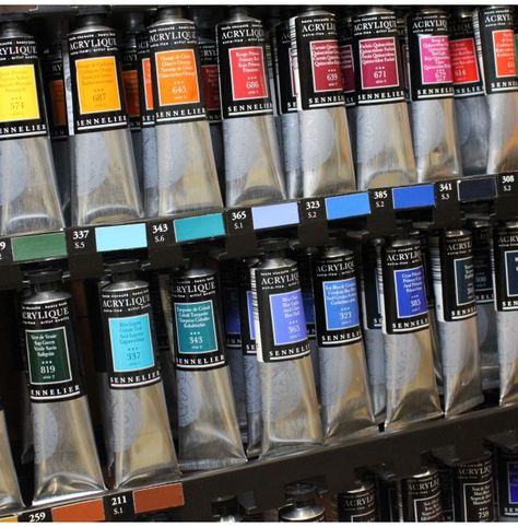 Sennelier l'Acrylique; expensive Acrylic paint that behaves like oil paint in many ways. Expensive Art Supplies, Artist Tutorials, Paint Tubes, Black Acrylic Paint, Acrylic Paint Set, Titanium White, Drawing Supplies, How To Make Paint, Art Brushes