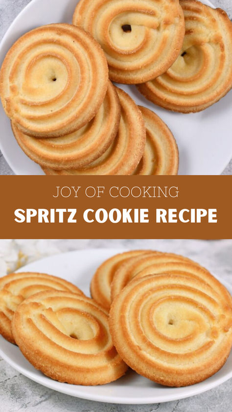 Joy Of Cooking Spritz Cookie Recipe Spritz Cookies Recipes, Christmas Buckets, Butter Spritz Cookies, Spritz Cookie Recipe, Cookie Recipe Video, Spritz Cookies, Cookie Press, Sweet Treats Desserts, Cherry Candy