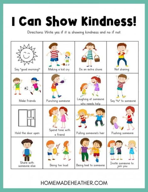 Kindness Chart Preschool, Preschool Friendship Theme Free Printables, Acts Of Kindness Preschool Activities, Acts Of Kindness Crafts For Preschool, Kindness Bingo Printable, Kindness Lesson Plans Preschool, Moral Activities For Preschoolers, Kindness Curriculum Preschool, Caring For Others Preschool Activities