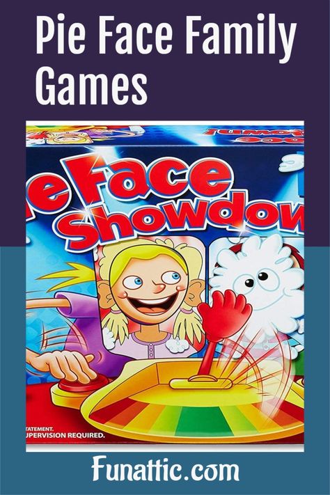 Pie Face Pull up a table, grab some whipped cream and enjoy the fun with this hilarious game of Pie Face! The kids and grandparents alike will have just as much fun while they try to avoid getting hit in the face with the whipped cream, and even though they know it’s coming, it’s still funny to watch their face expressions as they wait for it! Fun Family Games, Fun Games For Adults, Family Games For Kids, Face Family, Board Games Diy, Fun Activities For Toddlers, Fun Board Games, Board Games For Kids, Fun Games For Kids