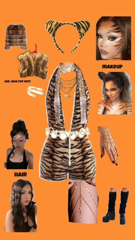 Tiger Costume Women, Tiger Halloween Costume, Tiger Halloween, Tiger Costume, Trendy Halloween Costumes, Costume Inspo, Trendy Halloween, Halloween 2024, Halloween Looks