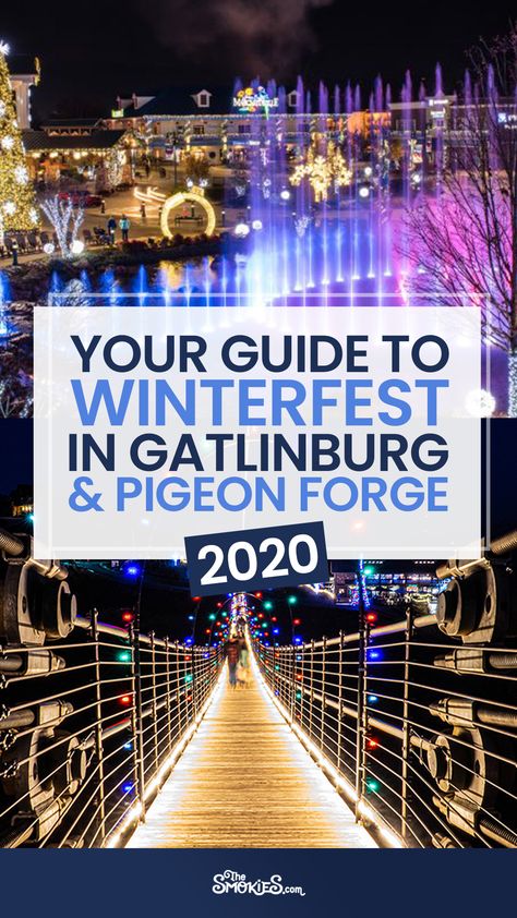 It's almost time for Winterfest in the Smoky Mountains! Are you planning to be in Gatlinburg or Pigeon Forge this winter? The Smokies come to life with millions of lights during the Christmas season. There's so many things to do in Gatlinburg TN including seeing Christmas lights, the Festival of Trees celebration and the Smoky Mountain Christmas event at Dollywood and Enchanted Winter at Anakeesta. Don't miss the Gatlinburg & Pigeon Forge Winterfest event this year in Tennessee! Pigeon Forge Tennessee Winter, Gatlinburg At Christmas, Dollywood Christmas, Gatlinburg Christmas, Gatlinburg Tennessee Cabins, Tennessee Restaurants, Gatlinburg Tennessee Vacation, Smoky Mountain Christmas, Visit Tennessee