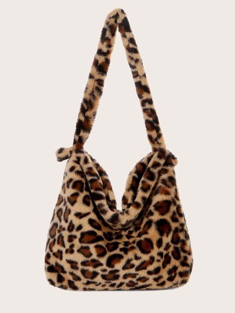 Cheetah Print Clothes, Fluffy Shoulder Bag, Fluffy Purse, Cheetah Bag, Fluffy Bucket Hat, Fluffy Bag, Leopard Print Tote, Novelty Purses, Leopard Print Bag