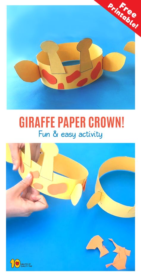 Giraffe Paper Crown- Fun & easy activity Salt Drawing, Safari Crafts, Jungle Crafts, Zoo Crafts, Zoo Animal Crafts, Giraffe Crafts, Zoo Activities, Paper Crown, Vbs Crafts