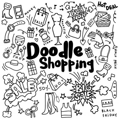 Hand drawing shopping fashion | Premium Vector #Freepik #vector #background #icon #gift #hand Sharpie Hand Doodles, Doodles On Hand, Small Doodles, Doodle Wall, Small Doodle, Hand Doodles, Mario Coloring Pages, Hand Fashion, Barbie Coloring Pages