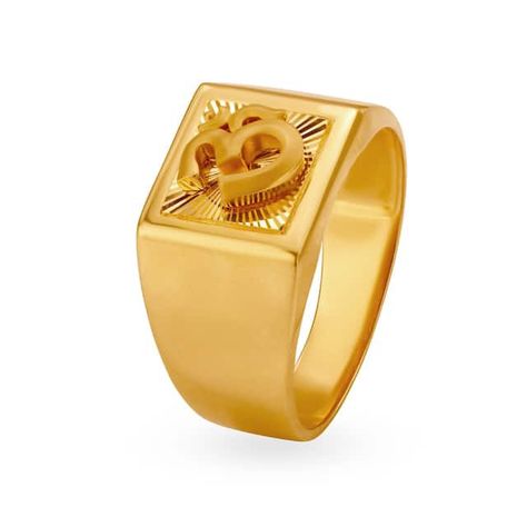 #Om #rings #shiva Square Gold Ring, Gents Ring Design, Gold Ring For Men, Jewellery For Men, Gold Finger Rings, Gents Ring, Designer Diamond Jewellery, Mens Gold Rings, 22 Carat Gold