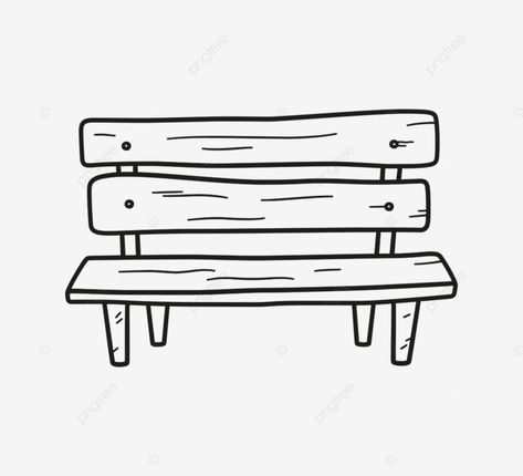 Bench Drawing Simple, Bench Doodle, Park Bench Drawing, Bench Drawing, Wood Drawing, Drawing Wood, Vintage Bench, Cool Desktop, Small Bench