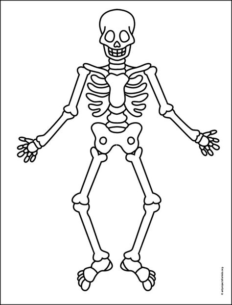 Skeleton Sketch Simple How To Draw, Easy Draw Skeleton, Cute Skeleton Drawing Easy, How To Paint A Skeleton, How To Draw A Skeleton Easy, Free Skeleton Printables, Skeleton Template Printable Free, Skeleton Sketch Simple, Skeleton Easy Drawing