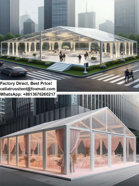 Customed size luxury party cataring reception marquee for sale. #AluminumTent #MarqueeTent #Tent #Marquee #EventTent #CateringTent #WeddingTent #WeddingPartyTent #BigTent #TentSetUp #TentDesign #MarqueeDesign #TentFactory #TentPrice #TentSize #ClearTent #ClearMarquee #TentSupplier #EventManagement #Canopy #Carpa #ClearCanopy #Oman  #OmanMarquee  #OmanEvent  #OmanTent #Carpa  #EventosCarpa #FábricaDeCarpas Wedding Tent Decorations, Wedding Pavilion, Marquee Tent, Outdoor Tent Wedding, Tent Ideas, Stage Ideas, Clear Tent, Park Ideas, Tent Set Up