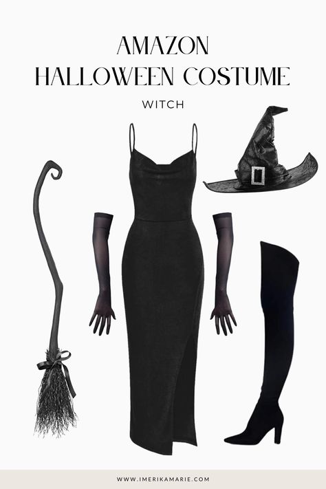 Black Dress Cosplay Anime, Halloween Costumes Idea Women, Witches Outfits Ideas Halloween, Occult Costume Ideas, Witch Custome Halloween Women, Halloween Costume Idea Women, Classy Witch Costume, Halloween Costumes Elegant, Witch Womens Costume