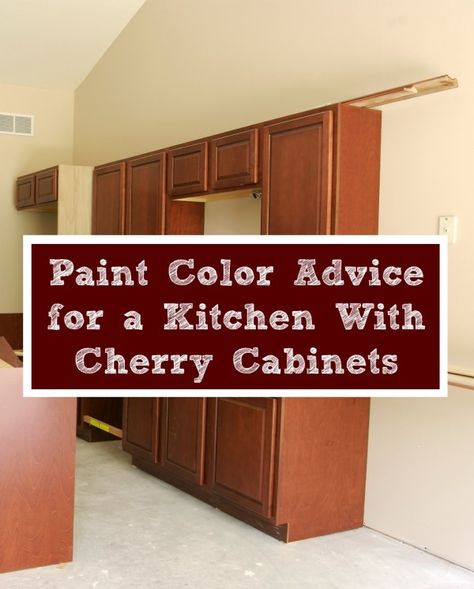 This is a guide about kitchen paint advice with cherry cabinets. Choosing the right  wall paint color with dark wood cabinets can make a big difference in the look of your kitchen. Kitchen Paint Colors With Cherry, Kitchen With Cherry Cabinets, Red Kitchen Walls, Cherry Wood Kitchen Cabinets, Green Kitchen Walls, Cherry Wood Kitchens, Grey Kitchen Walls, Best Wall Colors, Cherry Wood Cabinets