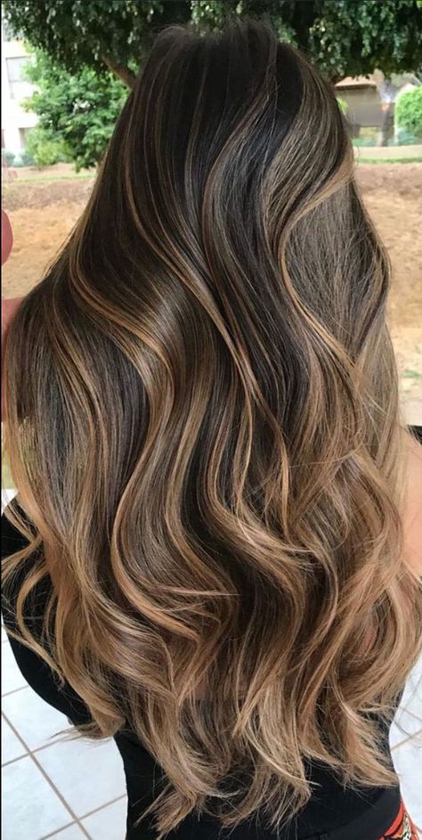 Balayage Hair On Indian Hair, Honey Almond Balayage, Hair Colour In Brown Shade, Blonde Balayage On Indian Hair, Brown Multi Tone Hair, Brown Multidimensional Hair, Top Hair Highlights, Indian Hair Colour Ideas Highlights, Dark Autumn Balayage