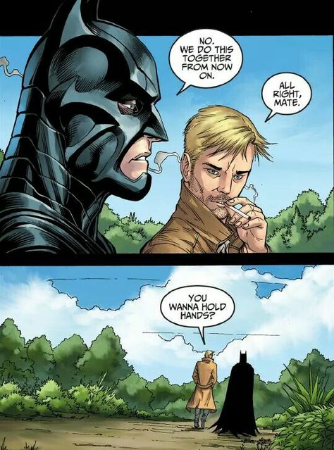 Injustice Batman, Constantine Comic, Hellblazer Comic, Constantine Hellblazer, Cant Stop Laughing, Comic Panel, King Shark, Superhero Memes, John Constantine