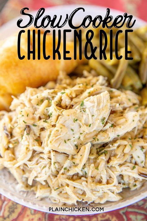 Slow Cooker Kip, Slow Cooker Chicken And Rice, Crockpot Rice Recipes, Slow Cooker Chicken Rice, Long Grain And Wild Rice, Chicken And Rice Recipe, Chicken Crockpot Recipes Easy, Easy Crockpot Chicken, Crockpot Dishes