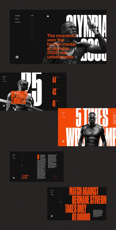 Deontay Wilder on Behance Indie Design Graphics, Mens Website Design, Sporty Design Graphic, Sports Graphic Design Inspiration Layout, Gym Website Design Inspiration, Sport Brand Identity Design, Sports Web Design, Sports Presentation Design, Sports Branding Design