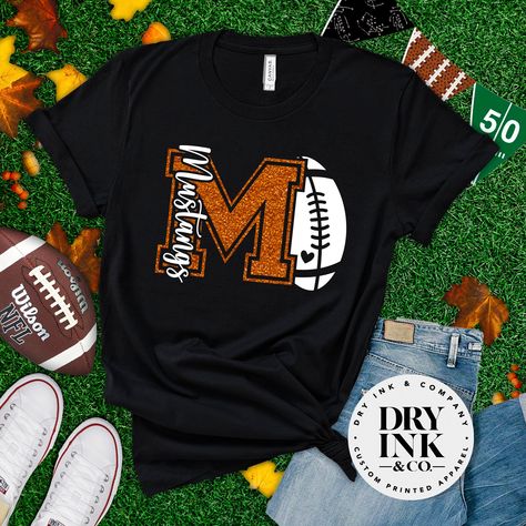 Flag Football Shirts For Mom, Football Team Mom Shirts, High School Football Mom Shirts, Football Mom Tee Shirts Ideas, Football Tshirts For Moms, Customized Football Shirts, High School Cheer Sweatshirts Design, Football Shirt Ideas For Moms, Team Mom Football Shirts