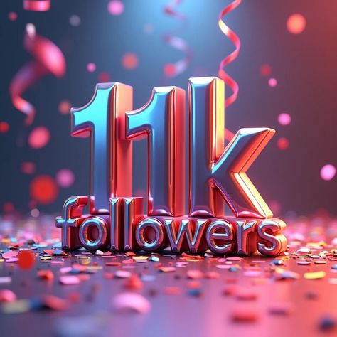 11k Followers Thank You, Celebrating Background, Congratulation Card, Png Logo, 11k Followers, Free Business Card Mockup, Business Card Maker, Card Banner, Video Background