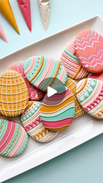 Devon Byerley on Instagram: "Eggs for days 🐣🥚 Decorate egg cookies with me in my live Pay What You Can beginner cookie class!   #eastercookies #cookieclass #sugarcookies #cookiedecoratingvideo" Egg Sugar Cookies, Easter Egg Sugar Cookies, Egg Shaped Cookies, Egg Cookies, No Egg Cookies, Sugar Cookie Designs, My Live, Cookie Ideas, Easter Cookies