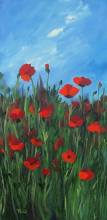 Poppy Field Painting, Poppy Flower Painting, Poppies Painting, Field Art, Poppy Art, Poppy Painting, Tableau Art, Poppy Field, Amazing Art Painting