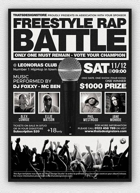 Rap Battle Poster, Y2k Flyer, Dance Event Poster, Dance Poster Design, Poster Dance, Gym Banner, Event Posters, Hip Hop Poster, Freestyle Rap