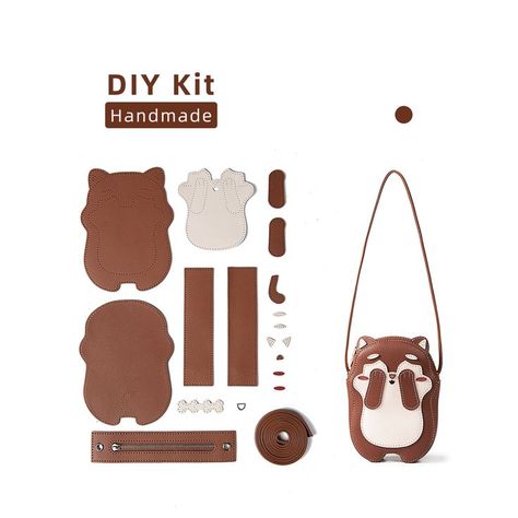 Diy Bag Kit, Diy Handmade Bags, Leather Kits, White Hardware, Zipper Lock, Diy Leather Bag, Sewing Kits, Diy Bags Patterns, Animal Bag