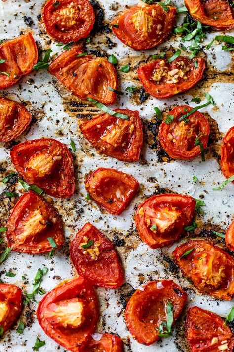 Tomato Basil Recipes, Side For Dinner, Well Plated, Homemade Pizzas, Roasted Tomato Sauce, Lentil Dishes, Baked Tomatoes, Healthy Side, Best Side Dishes