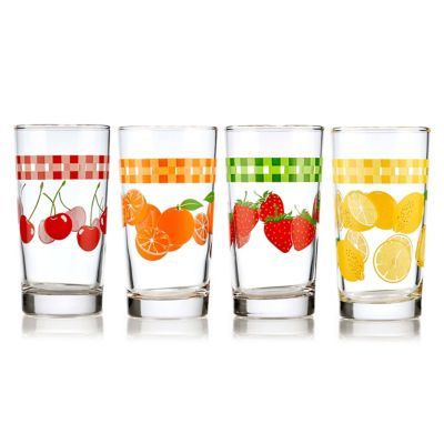 Recreate that welcoming feeling of home with the Libbey Glass Vintage Juice Glasses. Each glass features its own colorful fruity theme, packed with nostalgic design to accommodate your everyday juices, sodas, iced teas, or lemonades. Feeling At Home, Fruit Designs, Fresh Squeezed Lemonade, Glass Cup Set, Fresh Squeezed Juice, Nostalgic Design, Iced Tea Glasses, Fresh Lemonade, Simpler Times