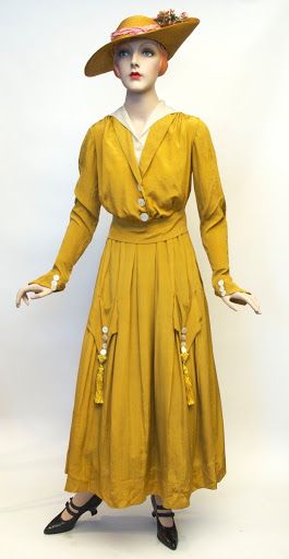 1916 Dress, Vintage Fashion 1920s, Silk Yellow Dress, Fashion 1920s, Fashion 1910, 1900s Fashion, 1910s Fashion, 1920 Fashion, Jeanne Lanvin