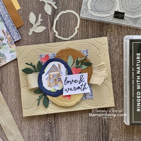 Ringed With Nature, Mary Fish, Stampin Pretty, Nature Card, Craft Stash, Three Rings, Card Tutorial, Stamping Up Cards, Fall Cards