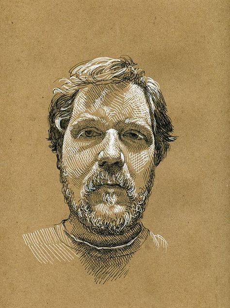 Paul Heaston self portrait on brown paper Paul Heaston, Cross Hatching, Toned Paper, Arte Sketchbook, Ap Art, Paper Drawing, Brown Paper, Life Drawing, Art Plastique