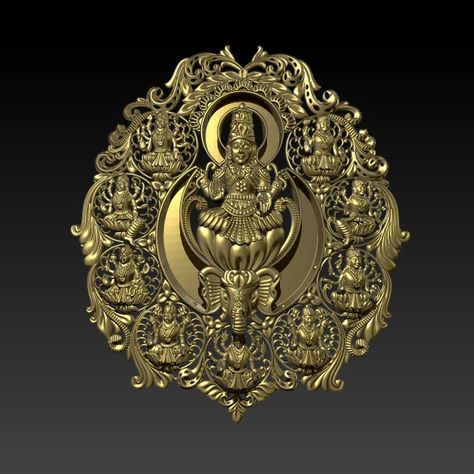 https://cadwala.in/product/dhanalaxmi-ji-3d-murti-pendant/
“3D Dhanalaxmi” typically refers to Goddess Lakshmi, who is a Hindu 
deity associated with wealth, prosperity, and abundance.
#3djewelrydesign #customjewelry #rhinoceros3d #minimalisticjewelry
#gemvisionmatrix #customizeddesign #custommade #customisedjewellery Carved Stone Jewelry, Temple Jewelery, Gold Temple Jewellery, Antique Gold Jewelry Indian, Goddess Artwork, Goddess Lakshmi, Bridal Diamond Jewellery, Antique Gold Jewelry, Gold Jewelry Necklace