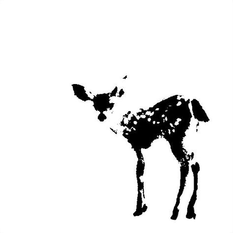 deer stencil Black And White Deer Tattoo, Deer Tattoo Stencil, Deer Tattoo Aesthetic, High Contrast Tattoo Design, Stencil Art Tattoo, High Contrast Tattoo, Fawn Drawing, Deer Icon, Fawn Tattoo