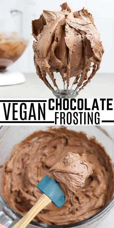 Vegan Chocolate Frosting, Vegan Frosting, Weight Watcher Desserts, Chocolate Frosting Recipes, Dairy Free Cake, Vegan Baking Recipes, Vegan Dark Chocolate, Desserts Vegan, Vegan Cakes