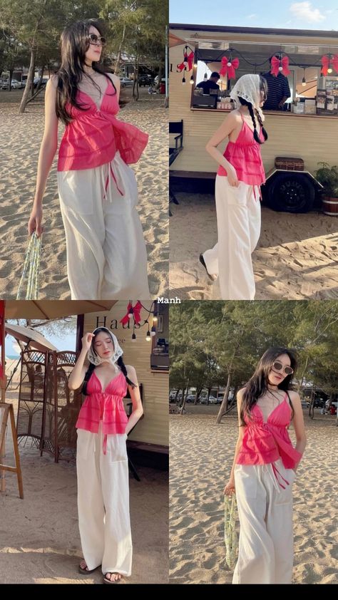 Beach Ootd Ideas For Women, Boracay Fits, Goa Outfits Women, Rich Tita, Tokyo Summer Outfits, Bali Ootd, Korean Beach Outfit, Goa Outfits, Ootd Poses