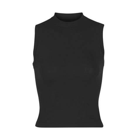 Mock Neck Tank, Mock Neck, Fabric, White, Black