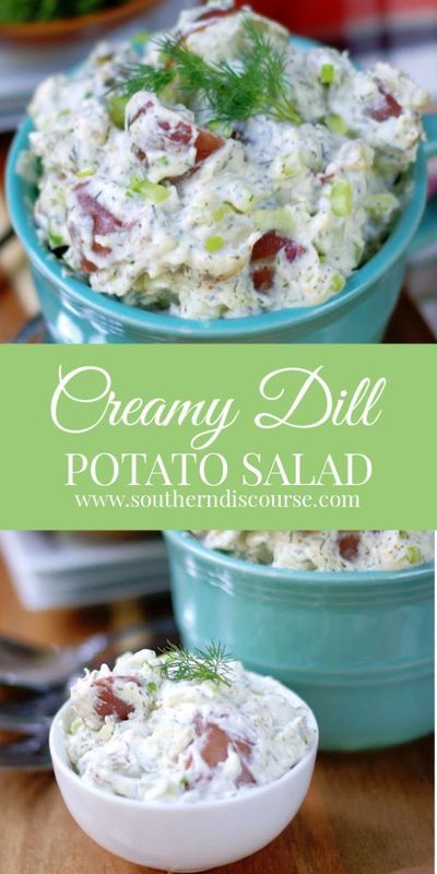 Dill Potato Salad Recipe, Dill Potato Salad, Red Skin Potato Salad, Appetizers Seafood, Dill Potato, Southern Discourse, Sour Cream Potatoes, Potato Salad Dill, Potatoe Salad