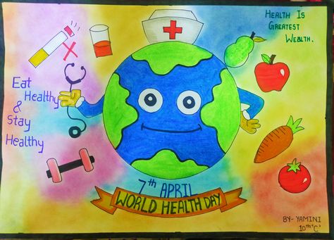 Fit India Poster, India Poster Drawing, India Poster, Drawing Competition, World Health Day, Health Day, Poster Drawing, Drawing Easy, How To Stay Healthy