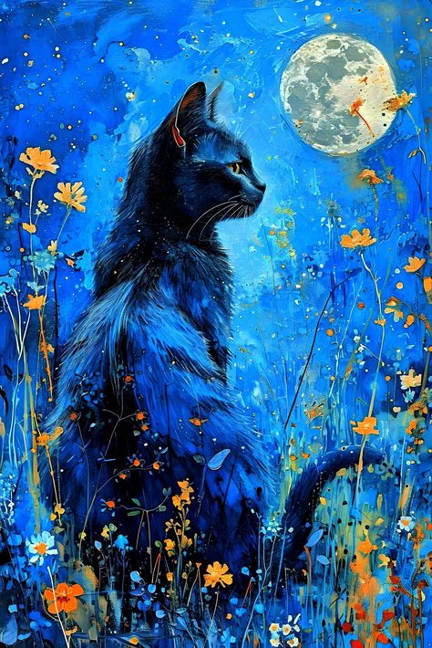 Cat Soul Art, Cat Art Painting Acrylic, Cat Painting Tutorial Step By Step, Cat In Space Painting, Cat Painting Simple, Aesthetic Acrylic Painting Ideas, Simple Cat Painting, Calico Cat Painting, Cat Painting Acrylic