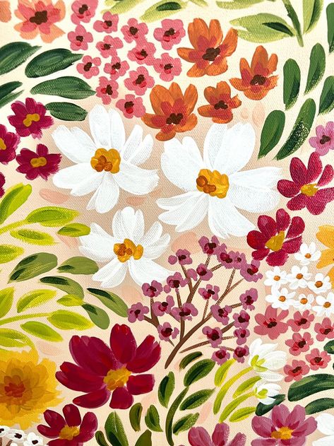 Embrace timeless beauty with this floral pattern design. Ideal for wallpapers, fabrics, and more.   Click the link and get your unique background design now!  #FloralPattern #TimelessDesign #HomeDecor #TextilePrint #PatternDesign #InteriorDesign #PatternLovers #ClassicStyle #PatternDesignInspiration Floral Gouache Painting, Painting A Box Ideas, Canvas Painting Ideas Flowers, Acrylic Painting Flowers On Canvas, Flower Drawing Watercolor, Flower Pattern Painting, Flowers Drawing Watercolor, Flowers Painting Acrylic, Acrylic Painting Images