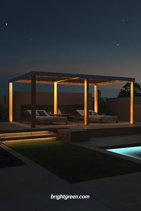 Brightgreen LL200.SIP Surface Mounted light Outdoor Pergola Lighting Ideas, Outdoor Pergola Lighting, Pergola Lighting Ideas, Surface Mounted Light, Club Lights, Dubai Villa, Exterior Lighting Design, Led Pool Lighting, Surface Mount Lighting