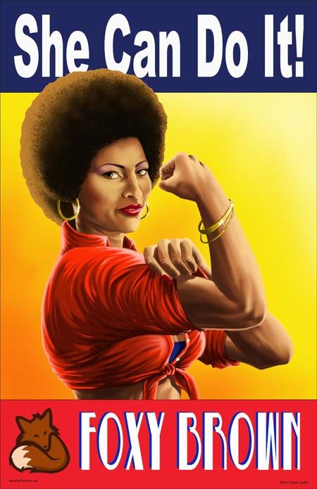 Jumping from the screen of the blaxploitation movies of the 1970’s, comes the next addition to our “She Can Do It” empowered women set….Foxy Brown, as portrayed by actress, Pam Grier. Digital painting by Robert (Bob The Artist) Luedke. Available as an 11×17″ print on 120lb glossy stock (also available as an 18x24" poster). African American Movie Posters, Foxy Brown Pam Grier, Nikki Lane, Carole And Tuesday, Walls Collage, African American Movies, 18x24 Poster, Black Pinup, Black Cinema