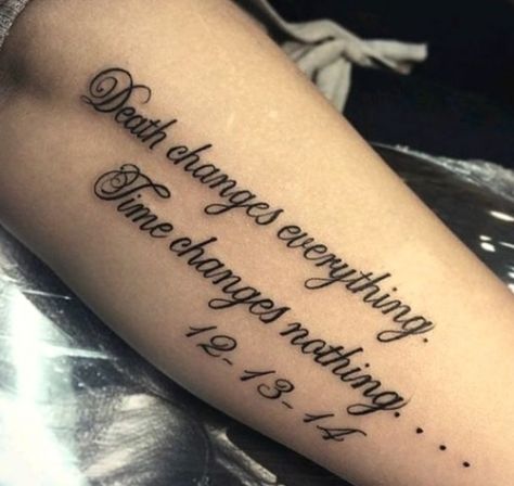 67 Inspirational Tattoo Quotes for Women #tattoos #tattooideas #quotetattoos Rip Tattoos For Dad, Tattoos For Women On Thigh, Husband Tattoo, Rip Tattoo, Dragons Tattoo, Inspirational Tattoo, Remembrance Tattoos, Women Tattoos, Unalome Tattoo