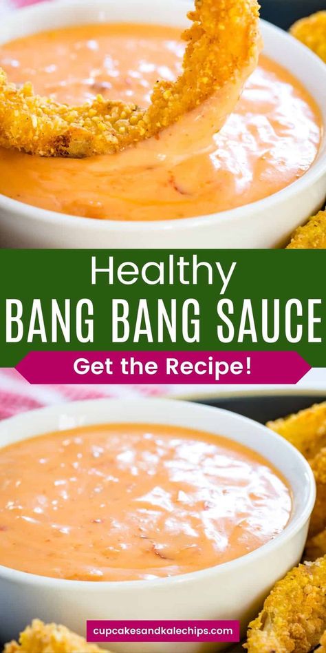 Sauce Made With Greek Yogurt, Bang Bang Sauce Recipe, Yogurt Dipping Sauce, Greek Yogurt Sauce, Bang Bang Sauce, Greek Yogurt Dips, Healthy Sauces, Yum Yum Sauce, Greek Yogurt Recipes