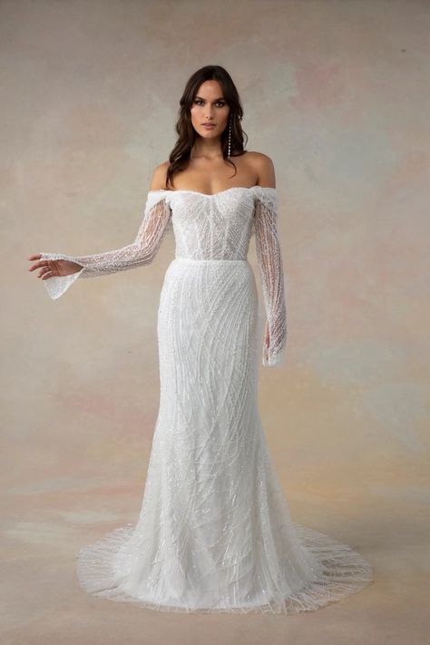 Tara Lauren | The White Room | Minneapolis, MN Bridal Shop | Wedding Dresses & Gowns Corset Wedding Gown, By Watters, Long Sleeve Gown, Perfect Wedding Dress, Stylish Wedding, Wedding Dress Shopping, Wedding Dresses Unique, Wedding Dress Styles, Dream Wedding Dresses