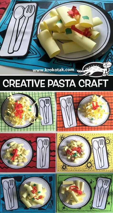 Healthy Food Activities, Preschool Food, Pasta Crafts, Kids Food Crafts, Christmas Recipes For Kids, Today Is Monday, Food Activities, Food Crafts, Food Themes