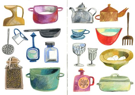 Food Zine, Cooking Illustration, Kitchen Illustration, Naive Illustration, Illustration Sketchbook, Children's Illustration, Illustration Food, Historical Books, Food Illustration