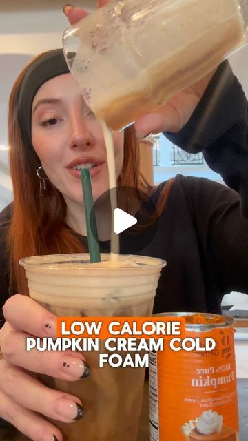 Cloe on Instagram: "I LOVE THE PUMPKIN CREAM COLD FOAM FROM STARBUCKS… but my hips don’t! 😩
🎃 I’ve decided to take matters into my own hands and make a low calorie keto, friendly, pumpkin cream cold foam at home. 
🎯 I bought all the ingredients at @target and it cost me $17! 
🎃 Ingredients:
- one spoon of pure pumpkin puree
- vanilla sugar free syrup 
- 2% Milk
- Dash of cinnamon 
- Froth until you get a creamy consistency! 
😎 Now you have #keto friendly #lowcalorie pumpkin cream cold foam! 
✨ You’re welcome! 
#pumpkin #pumpkincreamcoldfoam #pumpkincream #pumpkinseason #pumpkinspice #icedcoffee #fall #fallvibes🍁" Pumpkin Cream Cold Foam Oatmilk, Low Calorie Pumpkin Cold Foam, Cold Foam At Home, Low Calorie Keto, Pumpkin Cream Cold Foam, Pumpkin Cold Foam, Low Calorie Pumpkin, Cream Cold Foam, Cold Foam