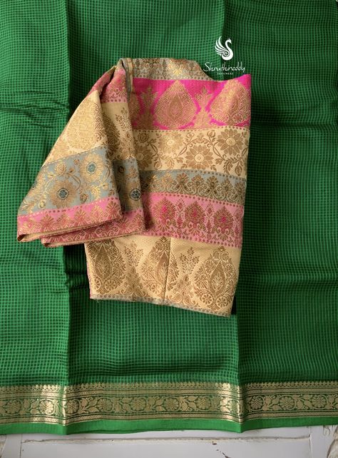 Blouse For Mysore Silk Saree, Patchwork Blouse Designs, Simple Saree Blouse Designs, Exclusive Saree Blouse Designs, Banarasi Blouse, Crepe Mix, Pattern Blouses, Kalamkari Blouse, Patch Work Blouse Designs