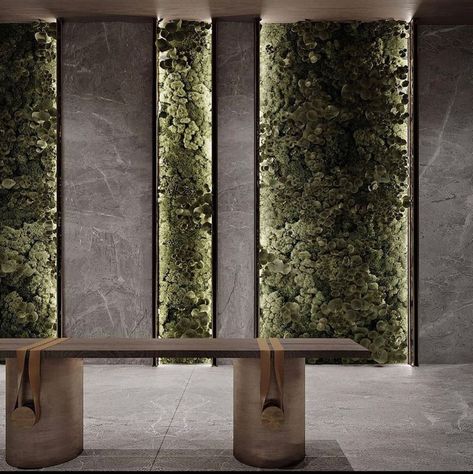 Green Wall Design, Feature Wall Design, Lobby Interior, Lobby Design, Spa Design, Car Rentals, Showroom Design, Interior Wall Design, Wall Decor Design