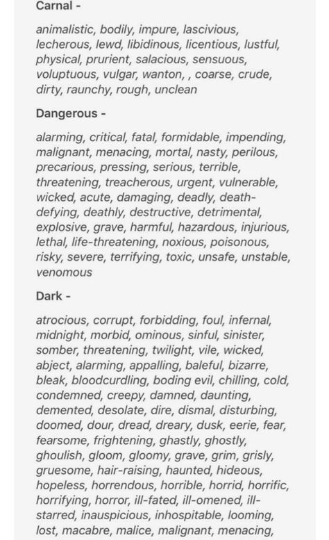 Synonyms For Dark, Imagery Writing Tips, Synonyms For Annoyed, Dark Descriptions, Imagery Words, Dangerous Synonym, Writing Prompts For Writers Dark, Poetry Inspiration Ideas Writing Prompts, Dark Writing Prompts Poetry